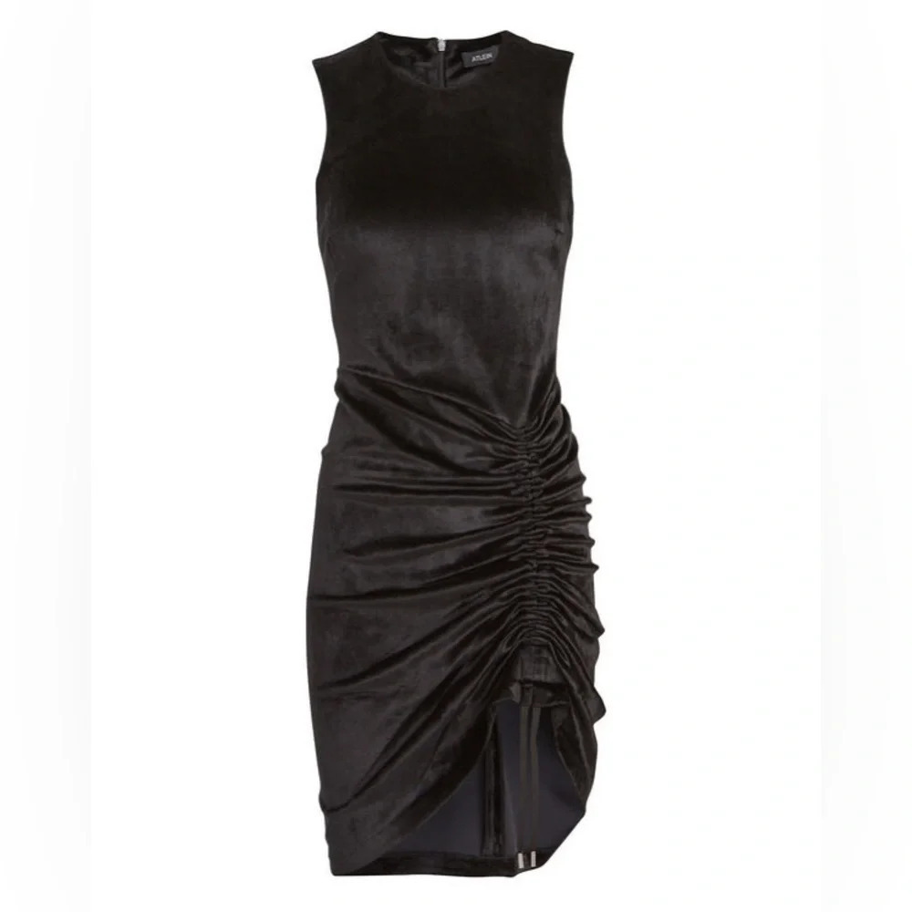 NWT ATLEIN Ruched Velvet Bodycon Dress
